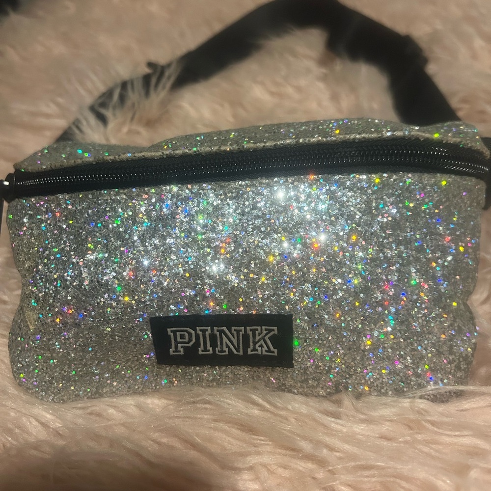 Silver Glitter Fanny Pack by PINK
